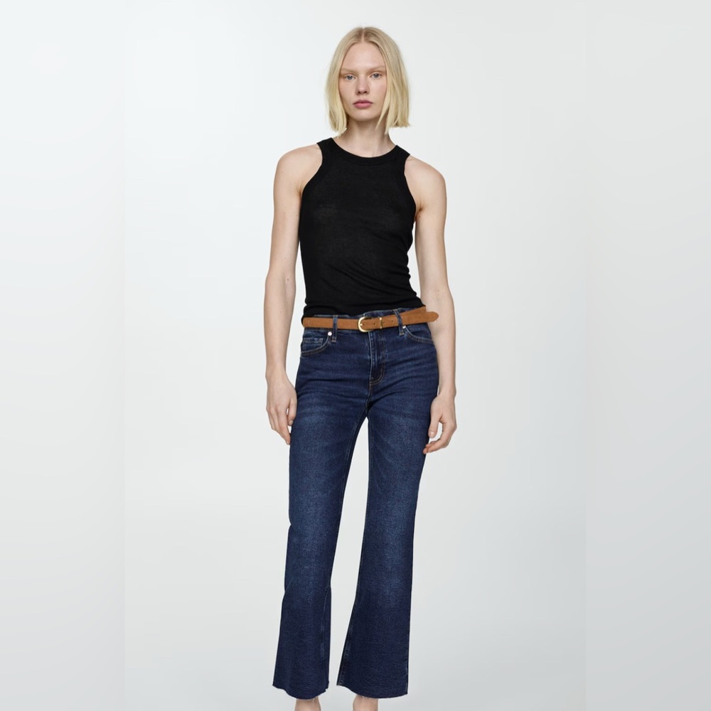 Mango Sienna Cropped Flared Jeans Women Size 2 MNG